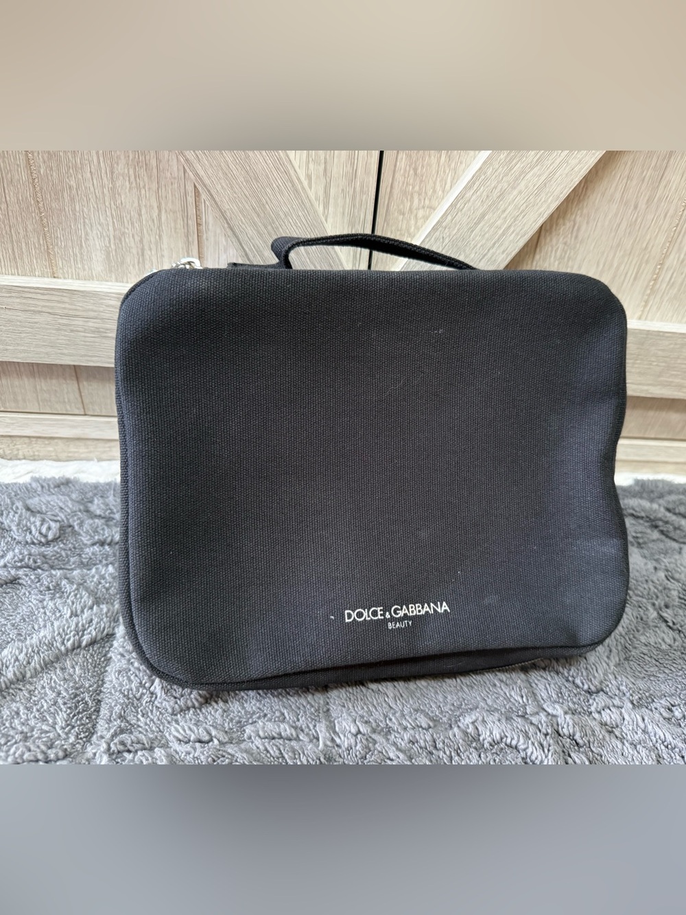 Dolce & Gabbana Beauty Black Canvas Travel Case / Cosmetic Zip Bag
